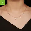 Yinziyun Nueva Cadena para Clavícula de Diamante Mosang de 1 quilate para Mujer, Lujo Ligero, Sentido de Alta Gama, Collar de Plata s925 MSN009