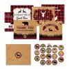 Hk012 Hombre Leñador Piel de Vaca Tarjeta de Navidad Tarjeta de Felicitación Bendición Paquete de Sobres Tarjeta de Felicitación de Dibujos Animados para Adultos Niños