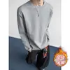 Camiseta de manga larga deconstruida estilo americano para hombre, sudadera de otoño de peso pesado con cuello acanalado pequeño, capa base de ajuste limpio