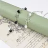 Pulsera de Moda para Mujer con Diseño de Estrella de Cinco Puntas Hueca y Bordado de Perlas Artificiales, Elegante y Sencilla, Joyería de Nicho, Venta al por Mayor
