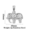 Colgantes de Animales Lindos Transfronterizos, Elementos Adorables de Oso y Delfín, Accesorios de Colgante de Acero Inoxidable Personalizados DIY Incrustados con Diamantes