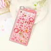 Pegatinas Sanrio de Cuero Negro para Niños, Dibujos Animados Estéreo 3D en Relieve, Piedras Preciosas y Cristales, Pegatinas Decorativas Lindas y Divertidas para Manualidades