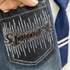 Jeans para Niños Nuevo Otoño 2025 Estilo Nuevo para Niños Mayores Pantalones Largos Modernos para Niños con Letras Bordadas