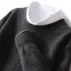 Camiseta básica masculina de cashmere para outono e inverno, novo suéter casual quente solto de gola redonda, blusa masculina de lã, roupas masculinas da moda