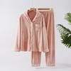 Pijama de Pareja Otoño e Invierno Espesado Vellón de Coral Vellón Isla Franela Manga Larga Pantalón Largo Conjunto Ropa de Casa Ropa para Dormir
