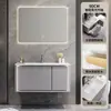 Yida Puede Personalizar Paneles de Puerta Pintados de Roble Gris Hierro Gabinete de Baño Gabinete con Lavabo de Mano para Baño Juego de Gabinetes de Baño