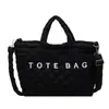 Bolso de Hombro Grande de Rombo de Nuevo Estilo Transfronterizo para Mujer, Bolso de Pana Versátil de Moda para Mujer, Bolso Tote de Mano con Letras