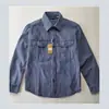 Camisa a Rayas de Mezclilla Estilo Retro Americano para Hombre Marca de Moda Lavada Vintage Duradera Versátil Camisa Chaqueta de Manga Larga