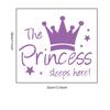 Adesivos de parede com slogan de princesa coroada de rosa, adesivos de parede decorativos para quarto infantil, adesivos autoadesivos