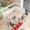 Estantería de Carrito de Almacenamiento de Múltiples Niveles de Pie para Cocina, Estantería de Almacenamiento Móvil con Ruedas para Baño, Carrito de Almacenamiento para Snacks