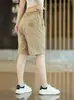 Shorts Casuais de Praia Finos de Seda Gelada de Secagem Rápida para Homens no Verão, Shorts Esportivos Largos Tendência de Cinco Pontos de Alta Qualidade