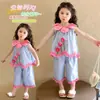 Conjunto de Verão para Meninas 2026 Novo Estiloso e Fashionável Fino Sem Mangas Doce Conjunto de Duas Peças para Bebês