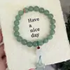 Pulseiras de Aventurina Natural e Jade Atacado, Pulseiras de Pedra Preciosa Coloridas como Jade com Contas Redondas, Passáveis para Inspeção, Joias de Pulseiras de Contas Redondas de Jade