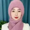 Gorro y Bufanda Todo en Uno Invierno para Mujer Gorro Tejido a Mano Doble Capa Engrosado Cálido y Antihielo Gorro Tejido para Madres de Edad Media y Mayores