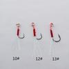 15#-8# anzuelo de hierro con púas anzuelo simple Luya con pluma de color anzuelo con púas de níquel negro anzuelo para pesca marítima anzuelo para agua dulce