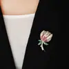 Broche de Flor Elegante de Circonita para Mujer Hebilla de Cardigan Atmosférica de Lujo Pin Accesorios de Traje Versátiles Hebilla de Chal