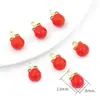 Colgante de Aleación Esmaltada de Fresa de Fruta de Dibujos Animados Kit de Materiales Pequeños Colgantes Hechos a Mano para Pendientes Pulseras Joyería