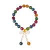 Pulsera de Cuentas Redondas de Turmalina de Color Optimizado Ins Pulsera Niche Viento Campana Orquídea Colgante Pulsera Creativa Joyería al por Mayor