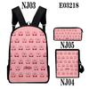 Nova Bolsa Transfronteiriça 3D Estrela Kabi Kirby Impressão a Cores Conjunto de Três Peças Mochila Escolar de Tecido Oxford para Homens e Mulheres