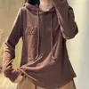 Sudadera con capucha de manga larga estilo vintage para otoño e invierno para mujer 2022, suave, cómoda, versátil, top casual