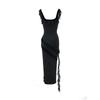Ropa de Mujer de Comercio Exterior Estilo Europeo y Americano, Moda de Verano, Patchwork Sexy con Bordes de Volantes, Elegante Vestido de Espalda Descubierta con Abertura al por Mayor