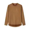 Sudadera unisex de gamuza con cuello redondo y manga larga con diseño de patchwork, novedad otoño 2026, top casual holgado