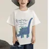 Camiseta de Verano para Niños Wulibu Yi con Estampado de Letras de Dinosaurios, Top Ligero, Lindo, Holgado y Fresco de Manga Corta