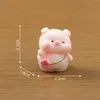 Miniatura, adorável porco flor de cerejeira dançante, boneca fofa acessório de decoração DIY para casa de bonecas, pequena peça decorativa
