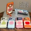 Soporte de espejo con pegatina de fruta se vuelve instantáneamente adecuado para el teléfono Apple 17 iphone 16promax funda arcoíris color caramelo