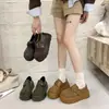 Zapatos Casuales de Suela Gruesa para Aumentar Altura, Totalmente Cerrados, para Mujer, Novedad Otoño 2026, Mocasines Versátiles Retro Slip-on, Zapatos Casuales de Un Solo Paso