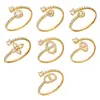 Anillo Set Geométrico Día Corazón Incrustado con Circonita Acero Inoxidable Chapado en Oro de 18k Europeo Americano Lujo Ligero Sensación de Alta Gama Joyería Anillos para Mujeres