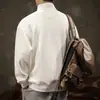 Sudadera Deportiva de Moda Estilo Americano para Hombre, Nueva Prenda Superior para Hombre Primavera y Otoño 2025, Sudadera Holgada con Media Cremallera y Cuello Camisero para Hombre