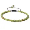 Joias Europeias e Americanas Mais Vendidas Pulseira de Contas Finas de 4mm Trançada Ajustável Pedra Semi-Preciosa Natural Pulseira de Contas de Yoga