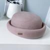 Chapéu de Feltro Socialite de Lã Australiana de Luxo Leve Outono e Inverno Vintage Chapéu Alto Feminino Boina Feminina Cor Sólida Chapéu da Moda Trendy