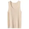 Nuevo Chaleco de Cachemira para Otoño e Invierno Camisola para Mujer Jersey de Cuello Redondo Color Sólido Canalé Ajustado Adelgazante Ropa Interior