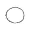 Pulsera de cuentas de acero inoxidable de moda, joyería impermeable, resistente al desgaste, no se decolora, metal, bola lisa, perla de agua dulce, pulsera elástica