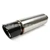 Silenciador de escapamento de aço inoxidável para carro 63-102mm AK ponteira de fibra de carbono real tambor de escapamento direto corpo do tambor 114mm