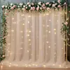Cortinas de Malha Transfronteiriças para Casamento ao Ar Livre, Cortinas de Decoração de Casamento, Dropshipping com Luzes de Fio, Cortinas para Decoração de Cenário, Cortinas de Decoração de Casamento