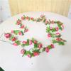 Adornos de Decoración de Techo de Simulación Enredadera de Flores Artificiales Tubo de Rosa Decoración de Sala de Estar Interior Techo Enredadera de Flores de Plástico Venta al por Mayor