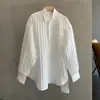 Suministro directo de fábrica 2024 otoño e invierno nuevo diseño sentido de la textura nicho versión ancha manga larga suelta camisa ruda guapo camisa para hombre