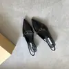 Sandalias de Tacón Grueso Estilo Francés con Punta Abierta Zapatos de Hada 2025 Nuevo Verano con Vestido Punta Fina Tacón Medio Bajo Espalda Abierta Zapatos de Una Sola Tira