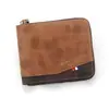 Nueva cartera de hombre, moda, cartera esmerilada de gran capacidad, bolsa con cremallera, monedero, cartera corta de hombre