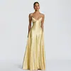 Novedades de principios de otoño europeas y americanas: Vestido Sexy de Tirantes Finos con Escote Bajo, Vestido Largo con Estilo de Chica Atrevida, Sensación de Lujo, Ceñido a la Cintura, Vestido sin Espalda