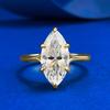 Mujing novo 2025 novo 925 prata banhado a ouro 7*14 anel de diamante olho de cavalo Europa e Estados Unidos ins vento anel de casamento anel mulheres