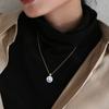 Collar de Perlas Naturales para Mujer Lindo Sonriente Contraste de Color Retro Cadena Metálica para Clavícula Personalizado Joyería Pequeña y Simple para el Cuello