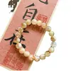 Pulsera Original de Cristal Natural Torre Amarilla Oro Nuevo Estilo Chino Pulsera Femenina de Alta Calidad Diseño de Nicho Accesorios de Joyería para Parejas