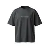 Camiseta de Manga Corta con Estampado de Graffiti Americano Tendencia Nacional Original Blackeden Letras Reflectantes para Hombres y Mujeres Tops de Pareja Verano