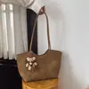 Bolsa Grande de Padrão Trançado 2026 Outono Nova Elegante Simples Bolsa de Ombro Bolsa de Braço Estilo Coreano Bolsa de Mão Tote