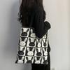 Distribuição geração cabelo impressão simples bolsa de lona portátil com zíper grande capacidade bolsa de ombro de lona bolsa de viagem