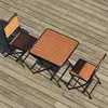 Mesa Dobrável Simples Moderna para Exterior Mesa de Plástico-Madeira Comercial para Exterior Mesa e Cadeiras para Pátio de Villa Mesa e Cadeiras Dobráveis para Lazer